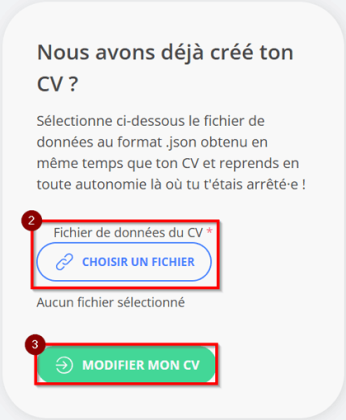 Tutoriel de modification de ton CV depuis notre générateur